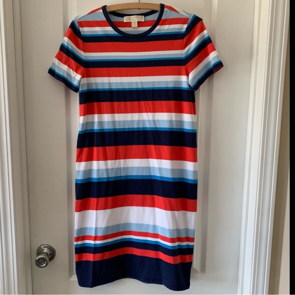 MICHAEL Michael Kors striped T shirt dress
